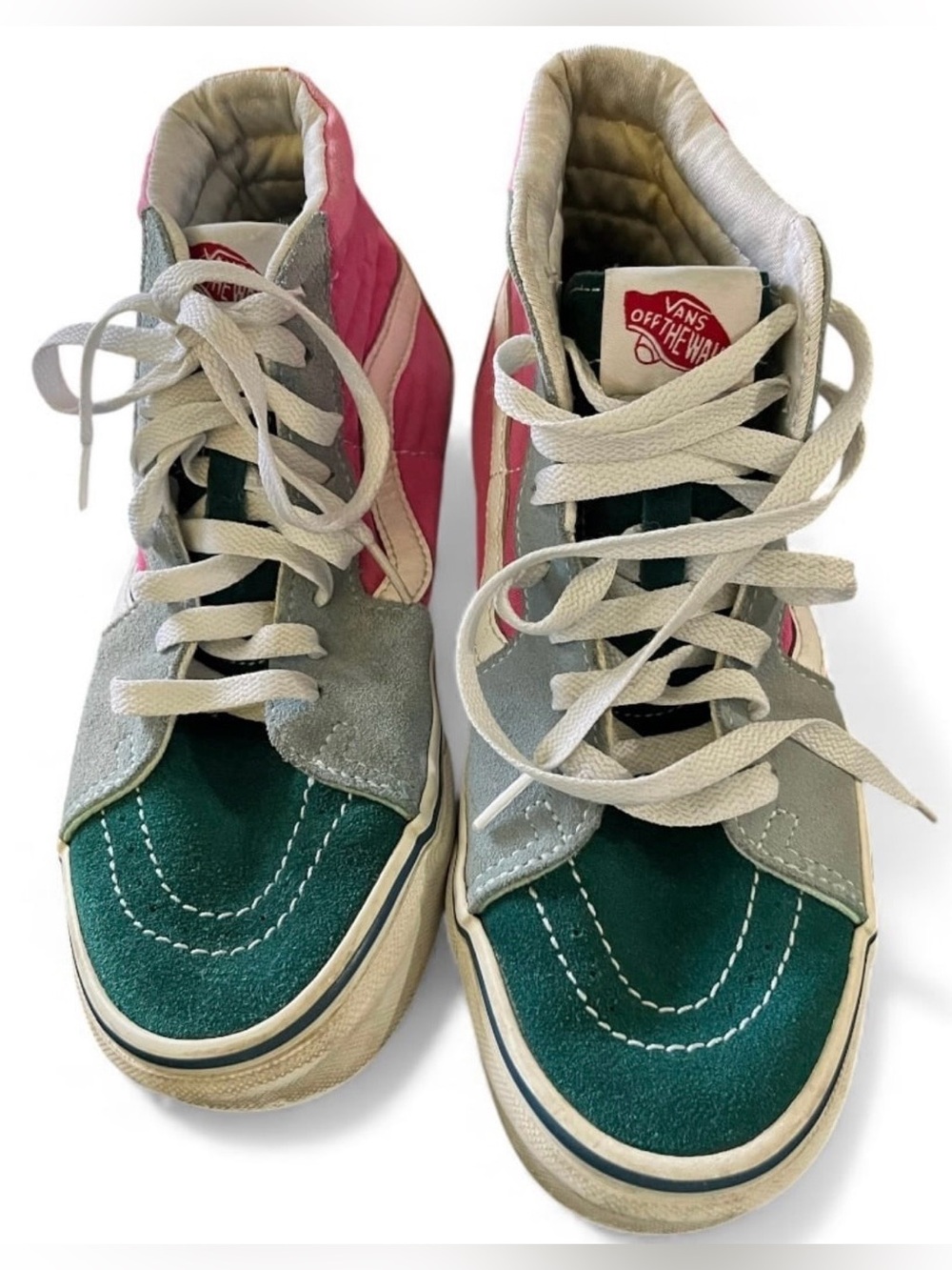 Vans Sk8-Hi Multicolor Suede & Canvas High‎ Top Sneakers | Women’s 7 Men’s 5.5